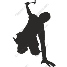 Silhouette of a Construction Worker with Hammer