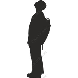 Minimalistic Upward-Gazing Traveler