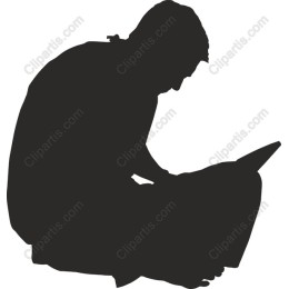 Silhouette of a Laptop User