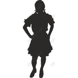 Silhouette Girl in Dress