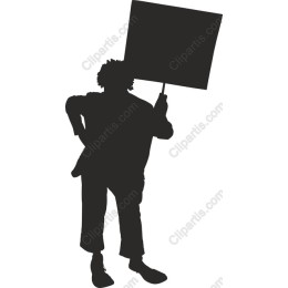 Silhouette of a Person Holding a Blank Sign
