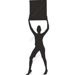 Confident Woman with Sign