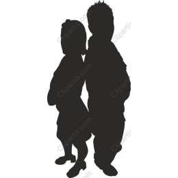 Silhouette of Two Children