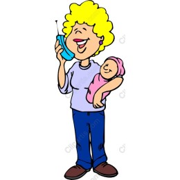Cheerful Mother and Baby