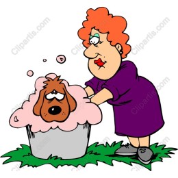Whimsical Dog Bath Time