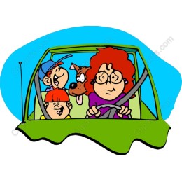 Whimsical Family Car Ride