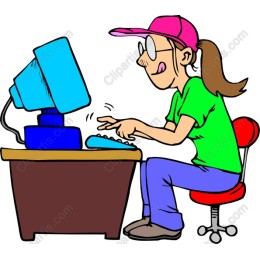 Cheerful Computer Typist