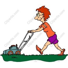 Cheerful Mowing Character