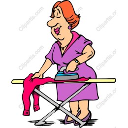 Cheerful Ironing Woman