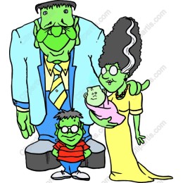 Whimsical Green Family