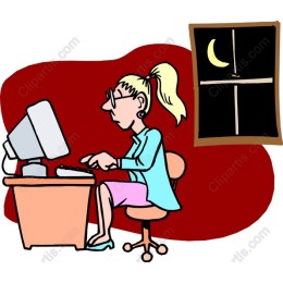 Night Owl Working at Home
