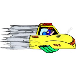 Whimsical Yellow Taxi Spaceship