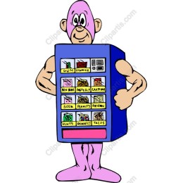 Cheerful Vending Machine Character