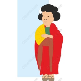 Traditional Japanese Woman with Fan