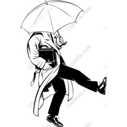 Dapper Businessman with Umbrella