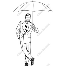 Elegant Man with Umbrella