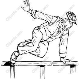 Whimsical Elderly Man Balancing
