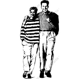 Art of Two Friends in Black and White