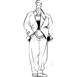 Stylish Male in Oversized Jacket