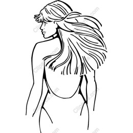Elegant Flowing Hair Woman