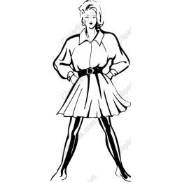 Elegant Woman in Black and White