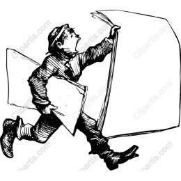 Energetic Boy with Papers