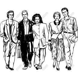 Fashion Forward: Ensemble of Five Stylish Characters
