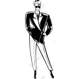 Chic Fashion - Confident Figure in Stylish Suit