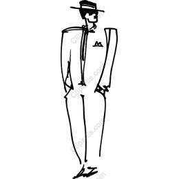 Elegant Gentleman Hand-Drawn