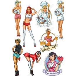 Vibrant Bundle: Stylish Female Characters in Playful Poses