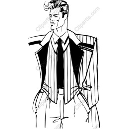 Elegant Gentleman in Striped Suit