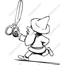 Whimsical Gnome with Scissors