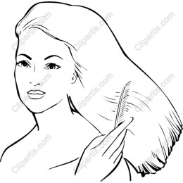 Elegant Woman Combing Hair