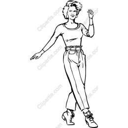 Stylish Woman Line Art
