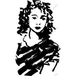 Elegant Curly Hair Woman