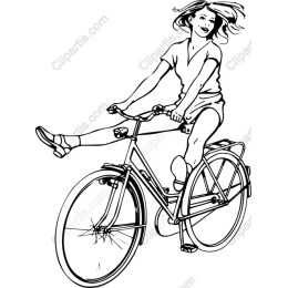 Joyful Bicycle Girl