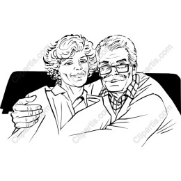 Elderly Couple Embrace