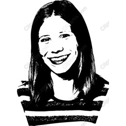 Black and White Portrait - Smiling Young Woman