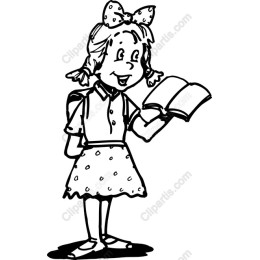 Cheerful Girl with Book