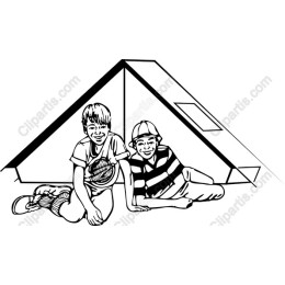 Cheerful Boys Camping
