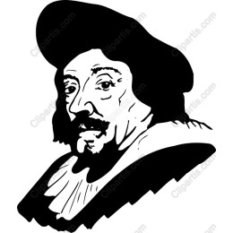 Black and White Historical Figure Portrait