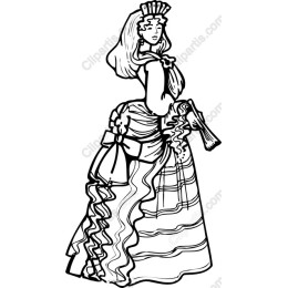 Vintage Lady in Extravagant Gown