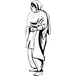 Traditional Woman in Black and White