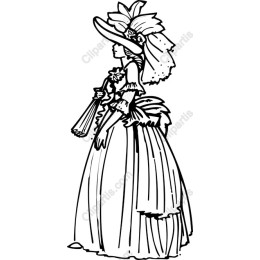 Vintage Elegance: Lady in Dress and Hat