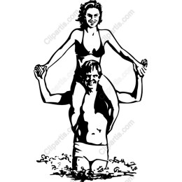Joyful Playful Couple Water