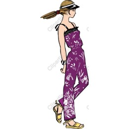 Chic Floral Purple Jumpsuit