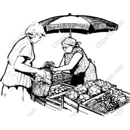 Market Scene with Women and Fresh Produce