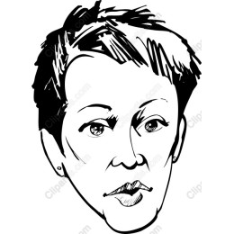 Artistic Black-and-White Line Portrait