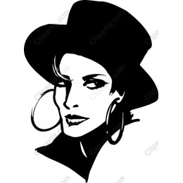Glamorous Woman in Black and White