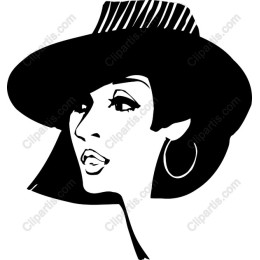 Chic Black and White Woman in Hat
